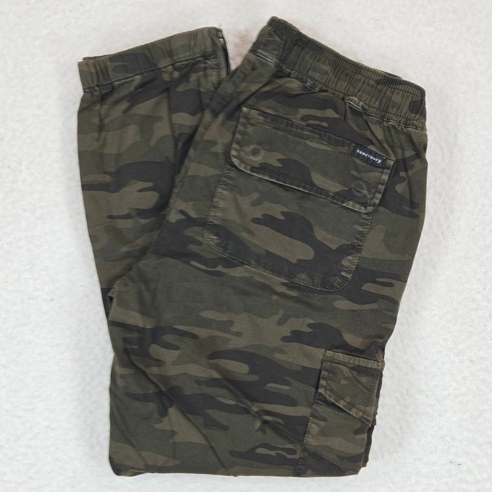 Sanctuary Standard Surplus Camo Cargo Jogger Pants S Ankle Zip Green Military